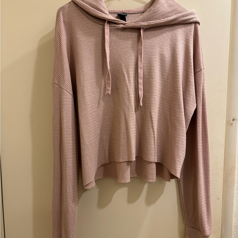 Wild Fable Women's Pink Waffle Knit Hoodie